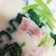 小松菜とベーコンの豆乳スープ