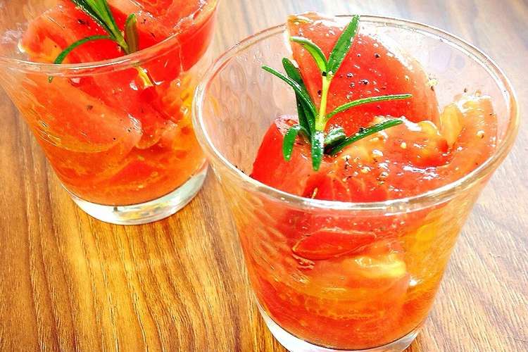 ローズマリー香る トマトのマリネ レシピ 作り方 By Cafes クックパッド 簡単おいしいみんなのレシピが349万品