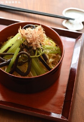 山フキとワラビの和風パスタ