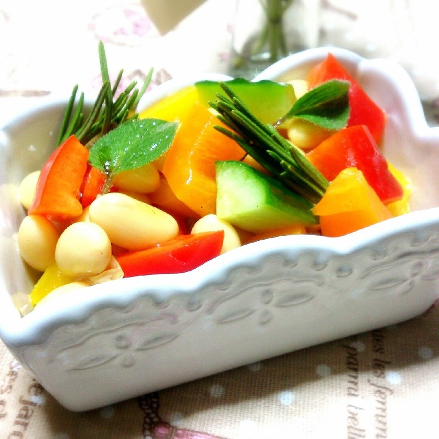 大豆とカラフル野菜の＊ハーブマリネ＊の画像