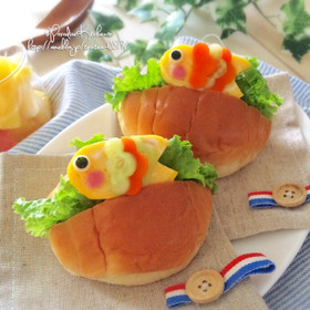 キャラ弁にも♡簡単♪卵焼き鯉のぼりサンド