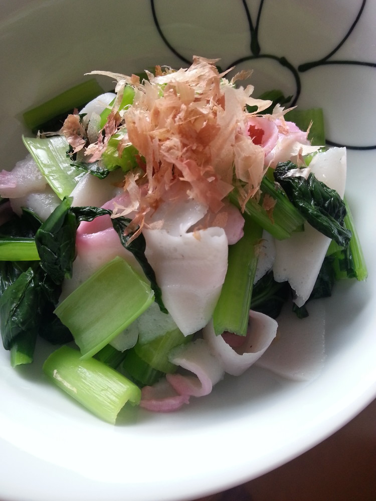 ﾁｭﾙﾁｭﾙ蒲鉾と小松菜のお浸しの画像