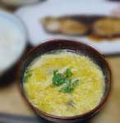 お味噌汁：姫竹の子のかきたま汁・郷土料理の写真