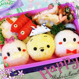 キャラ弁♡子供の日に簡単なツムツム弁当☆