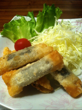 簡単⁂長芋の餃子の皮でおくるみ揚げ