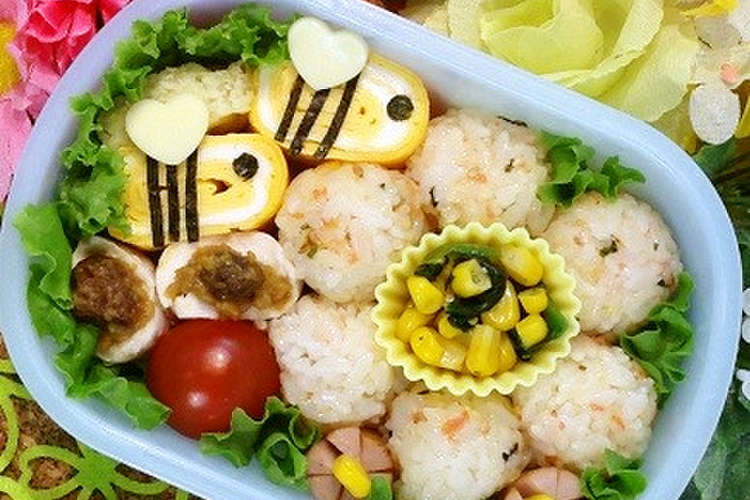 春に 超簡単 お花とハチのキャラ弁 レシピ 作り方 By キャラ弁さおり クックパッド 簡単おいしいみんなのレシピが354万品