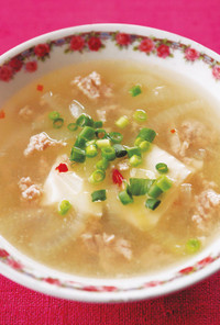ひき肉と豆腐のスープ