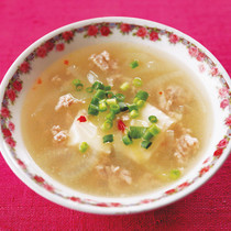 ひき肉と豆腐のスープ