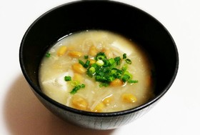 栄養満点！切干大根と納豆の味噌汁