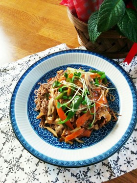 日本そばで和風あんかけ堅焼きそば♥
