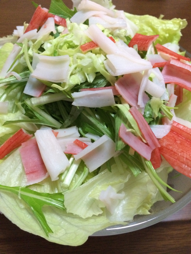 簡単テキトー☆レタス水菜キャベツのサラダの画像