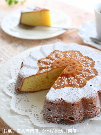 マルグリット型でマーガレットレモンケーキの写真
