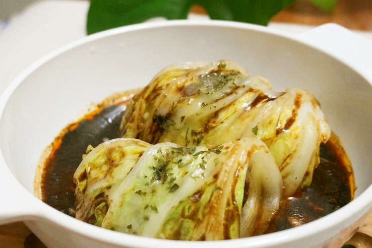 レンチンのみ 冷凍ハンバーグでロール白菜