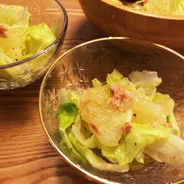 簡単カフェご飯♡材料4つでグレフルサラダの画像