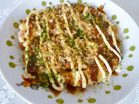 長芋とおから入りヘルシーお好み焼き♪