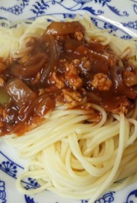 ノンオイルでミートソースパスタ