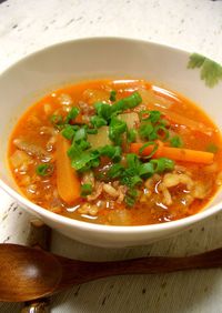 甘辛☆牛肉と根菜のスープ
