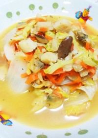 白菜と魚介のスープ