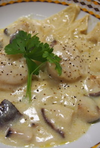 フラパンどんこ椎茸と湯葉のクリーム煮