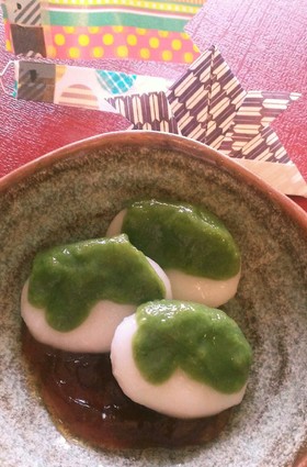 《こどもの日》柏餅風☆白玉だんご