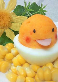 キャラ弁☆ゆで卵の味噌マヨdeひよこ
