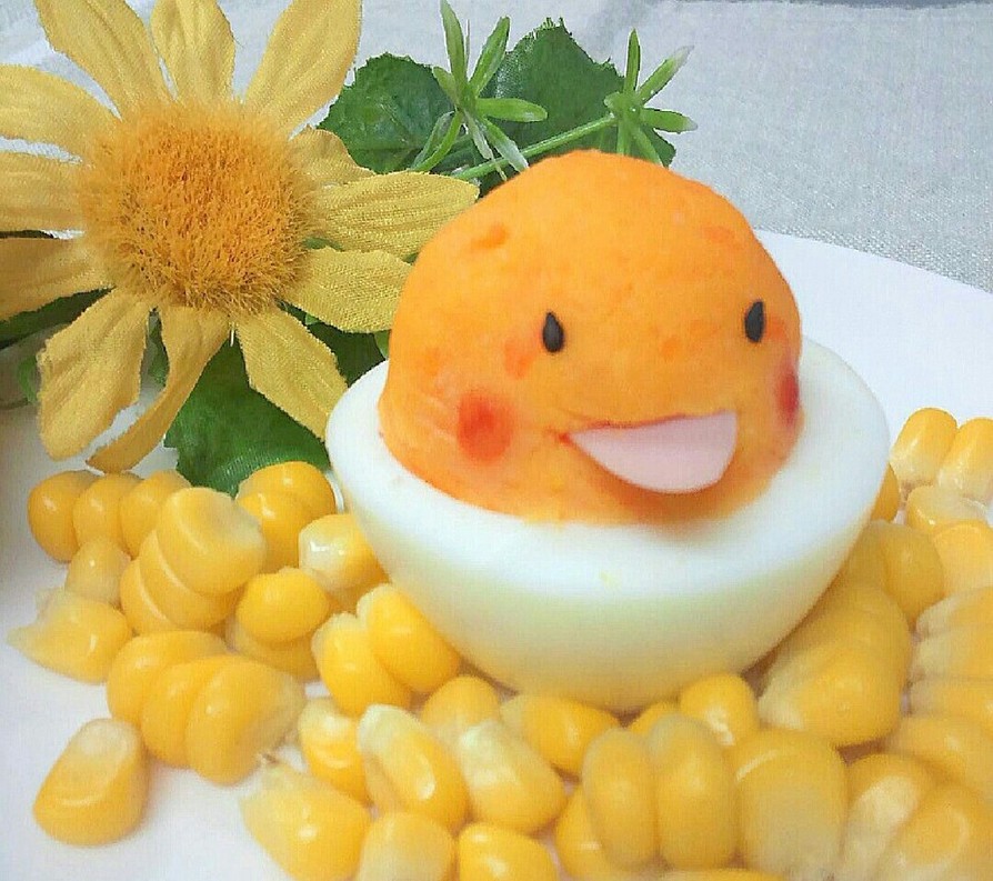 キャラ弁☆ゆで卵の味噌マヨdeひよこの画像