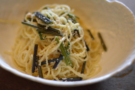 ワラビとタラコのパスタ