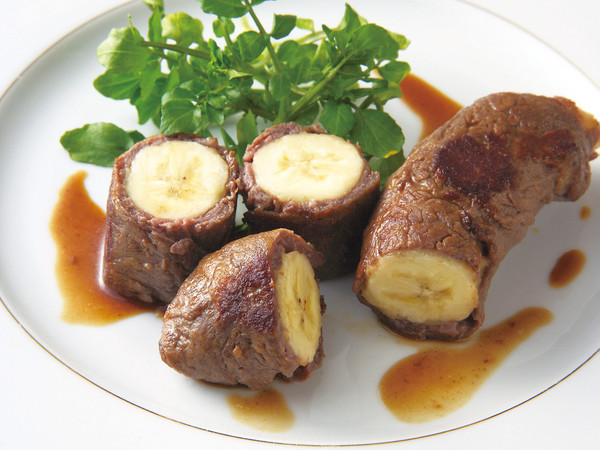 バナナの牛肉巻き