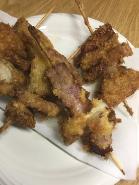 ハムステーキと玉ねぎの串揚げ