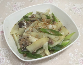 育毛!ネギたっぷり さば缶の蒸し煮