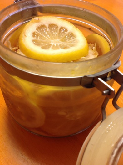 生姜のレモンはちみつ酢漬けの写真