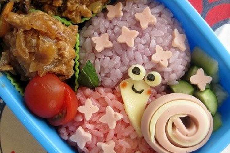 アジサイとカタツムリのお弁当 キャラ弁 レシピ 作り方 By Ritotsu クックパッド 簡単おいしいみんなのレシピが352万品