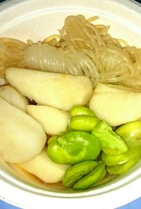 レンジで簡単❗そらまめと里芋の煮物