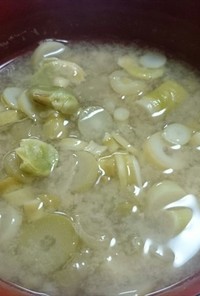 ネマガリタケと打ち豆の煮つけ・味噌汁可能
