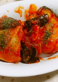 簡単ズボラな鶏と茄子のトマト煮♡