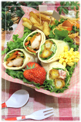 ラップサンド*からあげ&エビフライ*