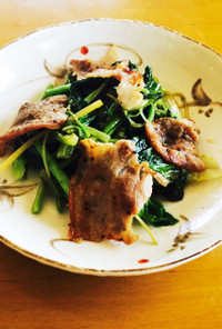 豚肉と葉野菜たっぷり中華炒め