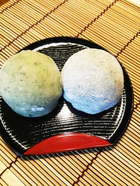 もち粉☆レンジで簡単!よもぎ餅・草大福♪
