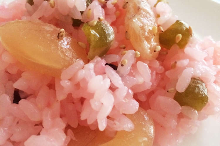 ピンク色が可愛らしい 甘納豆のお赤飯 レシピ 作り方 By 如月さえもん クックパッド 簡単おいしいみんなのレシピが366万品