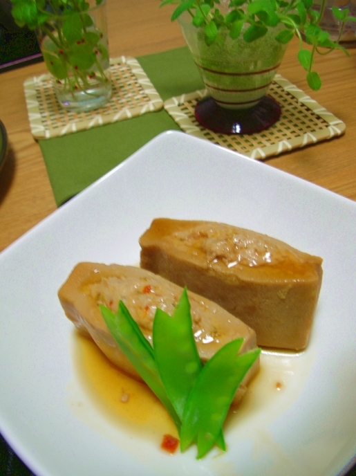 おだしがじゅわ～と！肉詰め高野豆腐の煮物の画像