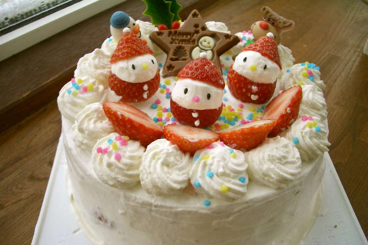 06 苺サンタのクリスマスケーキ レシピ 作り方 By ラピパピ クックパッド