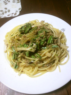 こごみの和風パスタ
