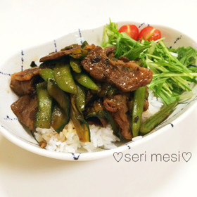 夏バテ予防!きゅうりと牛肉の照り焼き丼★