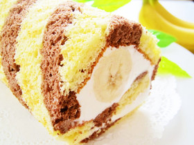 HM使用♪ストライプのバナナロールケーキ