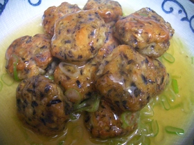 ♪ひじき入り鶏ごぼう団子♪あんかけ♪