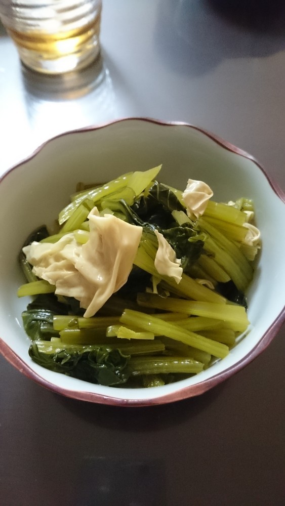 小松菜と湯葉の煮浸しの画像