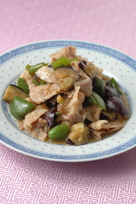 熟成豚肉となすの味噌炒め