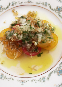 プチトマトとジャコの簡単サラダ