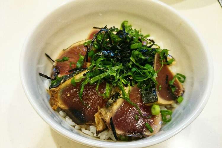 カツオ 鰹 のたたき漬け丼 レシピ 作り方 By みかんるい クックパッド 簡単おいしいみんなのレシピが360万品