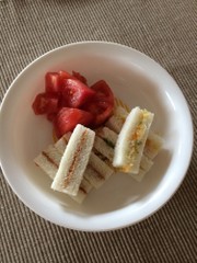 離乳食後期 コーンクリームサンドイッチの写真